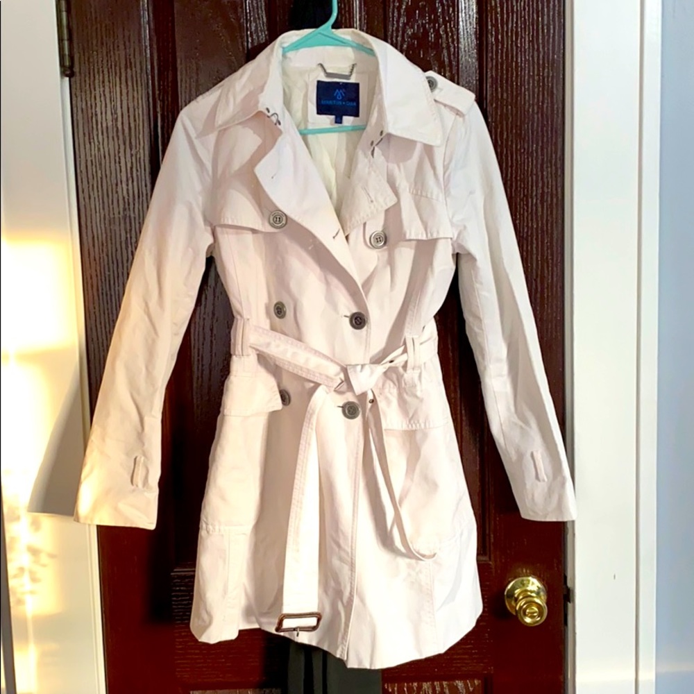 Anthropologie white trench coat